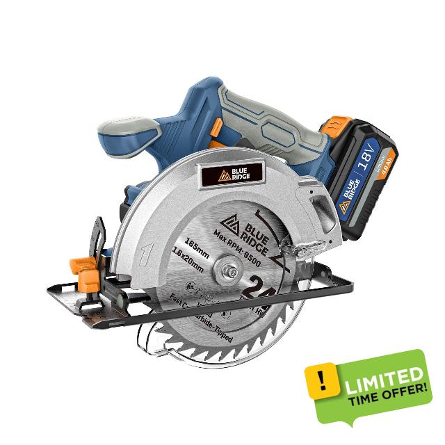 BLUE RIDGE Cordless Circular Saw 18V with 4.0Ah Battery