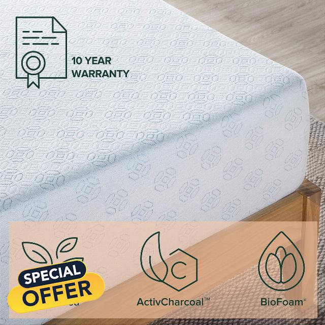 Zinus Gel-Infused Green Tea Memory Foam Mattress