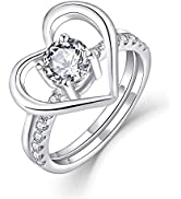 JO WISDOM Women Ring Bridal Sets,925 Sterling Silver Infinity Engagement Wedding Anniversary Prom...