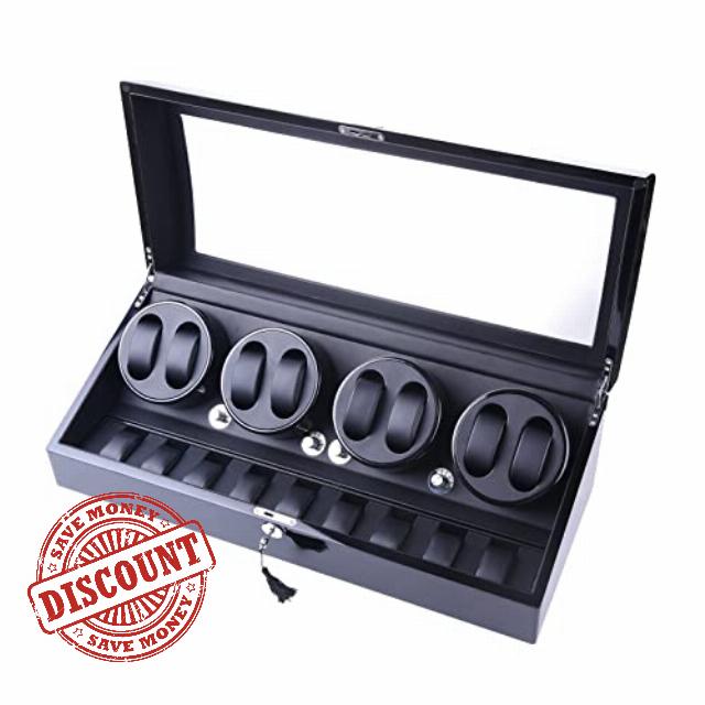 XTELARY Automatic Rotate Watch Winder 8+9 Leather Storages