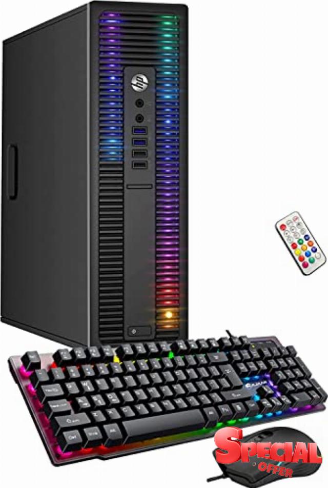 HP EliteDesk Desktop RGB Lights Computer AMD A-Series Processor