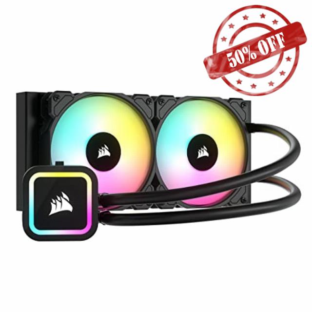 Corsair H100x RGB ELITE Liquid CPU Cooler - 16 Dynamic RGB LEDs - SP120 RGB ELITE Series PWM Fans With AirGuide Technology - Intel LGA 1700