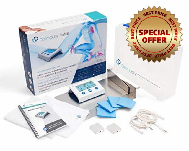 Dermadry Total - Iontophoresis Device to Treat Hyperhidrosis for Home Use – Excessive Sweating Treatment – Cost-Effective Sweat Treatment for Hands