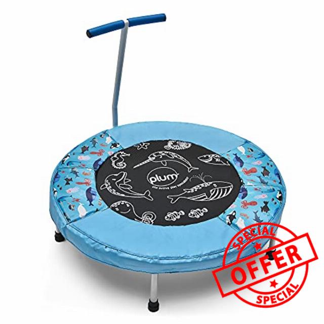 Plum® Junior Ocean Bouncer with Sounds and printed jump mat with support handle
