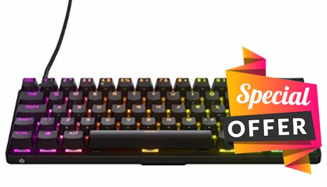SteelSeries Apex Pro Mini - Mechanical Gaming Keyboard – World’s Fastest Keyboard – Adjustable Actuation – Compact 60% Form Factor – English (QWERTY) Layout Black(RGB)