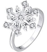 JO WISDOM Women Ring,925 Sterling Silver Cross Ring with 3A Cubic Zirconia,Jewellery for Women