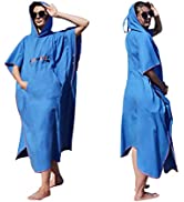 FunWater Surf Poncho Change Towel Robe Cloak with Hood and Inside Pocket,Changing Towel Poncho Qu...