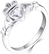 JO WISDOM Women Ring, 925 Sterling Silver Infinity Cross Crucifix Ring with AAA Cubic Zirconia