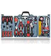 Hi-Spec 54 Piece Red Home & Office Tool Kit Set. General DIY Repair & Maintenance Hand Tools with...