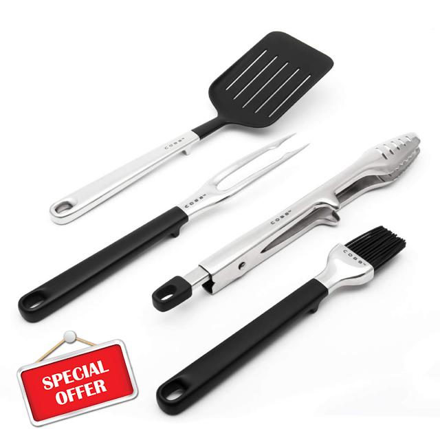 Cobb 4 Piece Utensil Set with Storage Roll