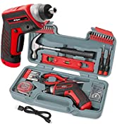 Hi-Spec 81pc Yellow 18V Cordless Power Drill Driver. Complete Home & Garage Hand Tool Kit Set for...
