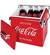 Ice Chest Beverage Cooler with Bottle Opener 51 Litre /54 Quart, Red,, Easy Cleaning, ...