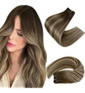 Easyouth Balayage Hair Extensions Tape in Real Hair Brown to Blonde Ombre Tape in Hair Extensions...