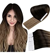 Easyouth Balayage Hair Extensions Tape in Ombre Hair Tape Hair Extensions Human Hair Tape in Exte...