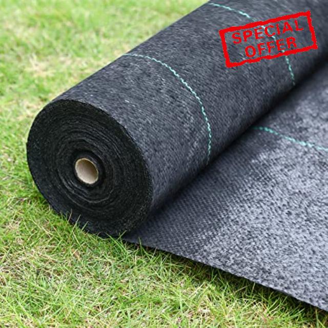 Land Guard 4ft×300ft Garden Weed Barrier Fabric - High Density Woven Landscape Fabric - Premium Heavy Duty Weed Mat Fabric - Weed Blocker Fabric - Suitable for Landscaping………