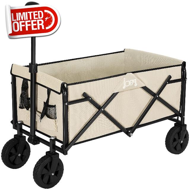 Collapsible Folding Wagon Utility Foldable Pull & Push Garden Cart Heavy Duty Beach Wagon for Sand Outdoor Sports Cart All Terrain Grocery Camping Fishing Shopping Cart