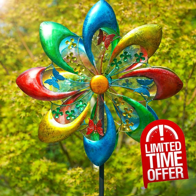 Sowsun Extra Large Wind Spinner Outdoor Metal Yard Sculpture