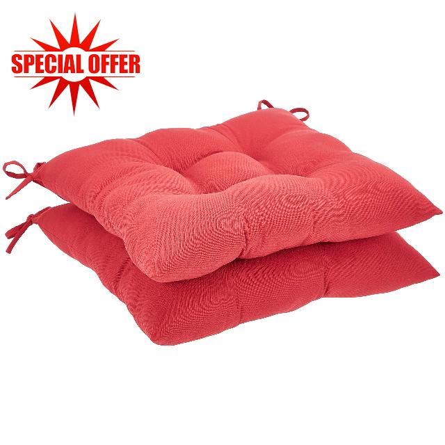 Amazon Basics Tufted Outdoor Square Seat Patio Cushion - Pack of 2