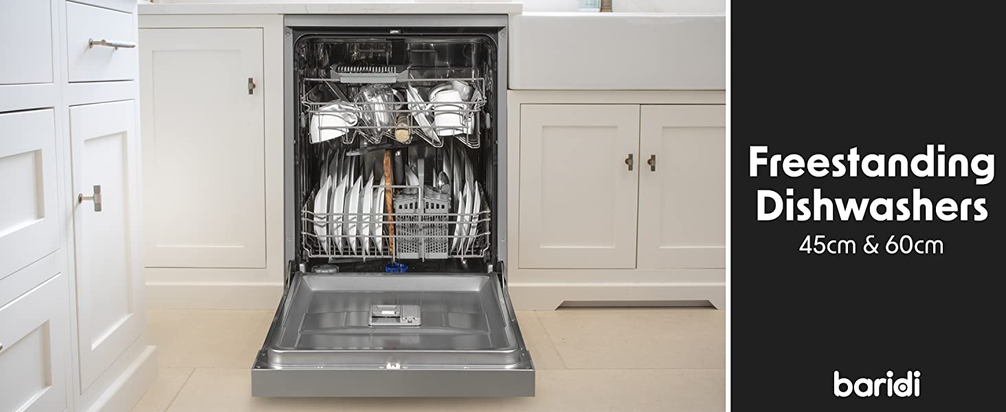Freestanding Dishwasher In kitchen slimline 45cm 60cm