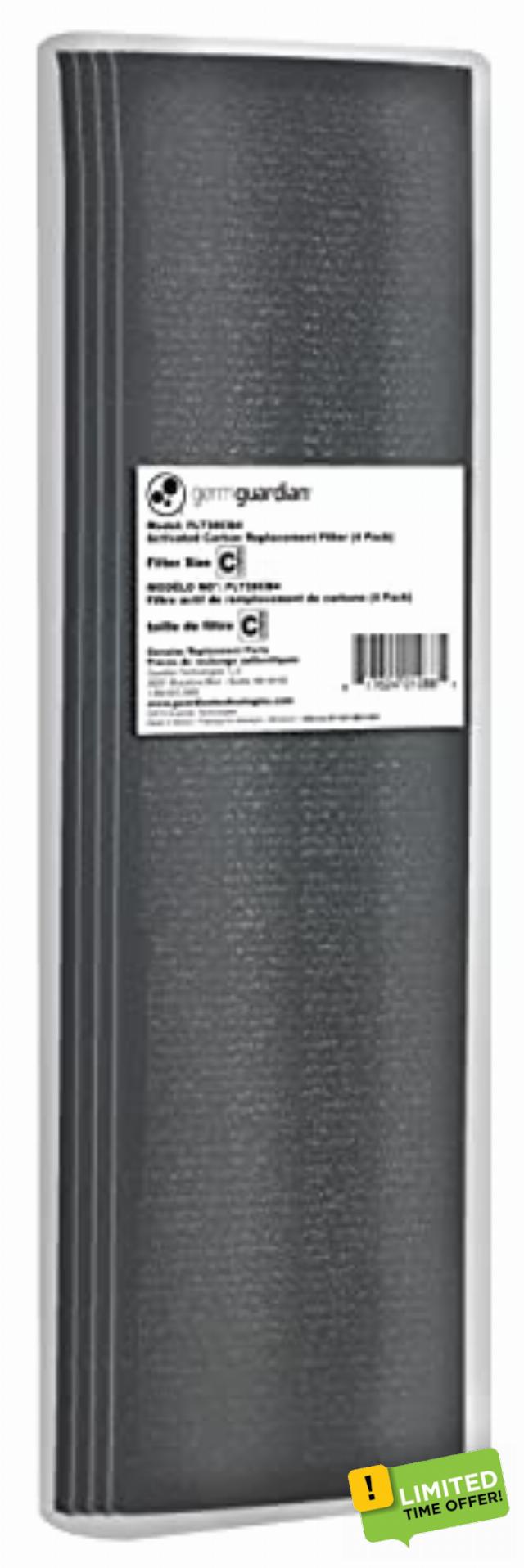 Guardian Technologies GermGuardian Air Purifier Genuine Carbon Filter 4-Pack for use with FLT5000 Filter C for AC5000 Series Germ Guardian Air Purifiers