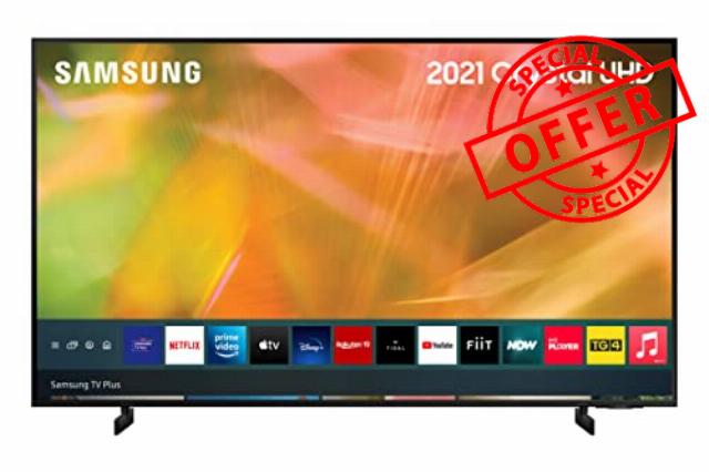 Samsung AU8000 43 Inch Smart TV (2021) - Crystal 4K AirSlim Smart TV with HDR10+