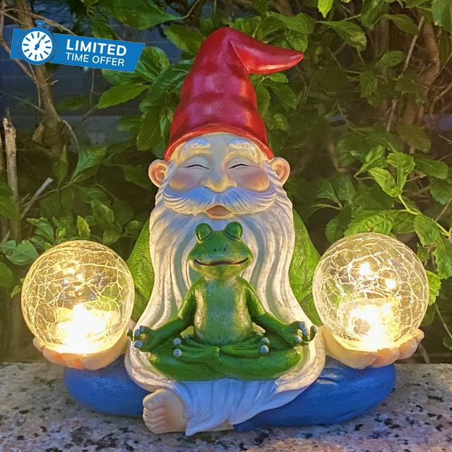 REYISO Garden Santa Claus Gnomes Statues - Christmas Decoration Gnomes with Yoga Frog