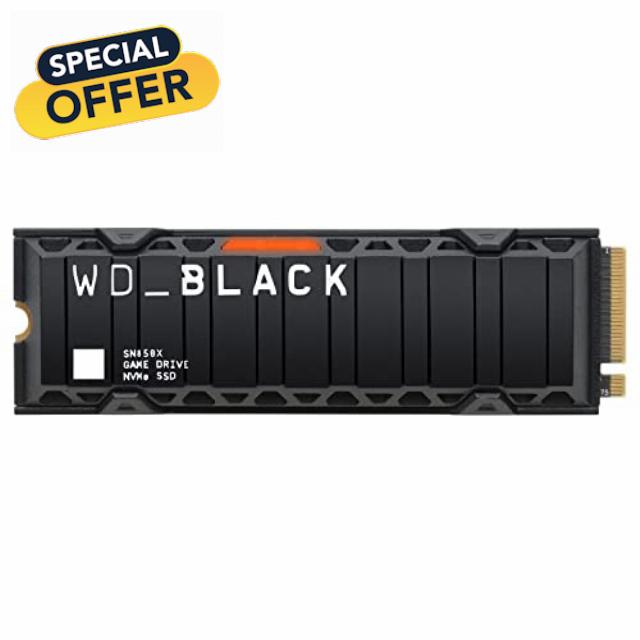 WD_Black SN850X 1TB M.2 2280 PCIe Gen4 NVMe Gaming SSD with Heatsink up to 7300 MB/s read speed