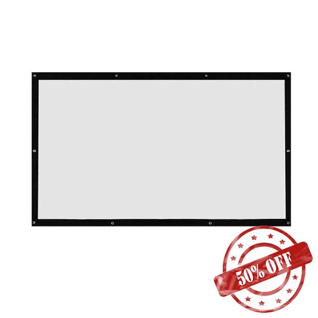 Wall Mounted Projection Screen 16:9 HD 60/72/84/100/120 Inch Projector Screen Polyester Canvas Curtain for 3D Home Theater (Size : 84 inch) (120 inch)