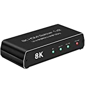FOURKAY 1x2 HDMI Splitter suporting 8K@60 / 4K@120. 40Gbps. Supports HDR, Dolby Vision, Atmos. HD...