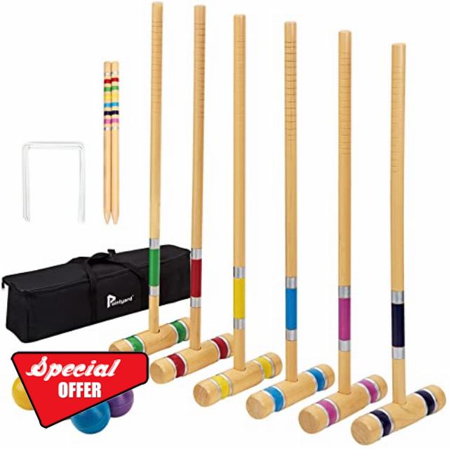 Pointyard Six Player Croquet Set 28"
