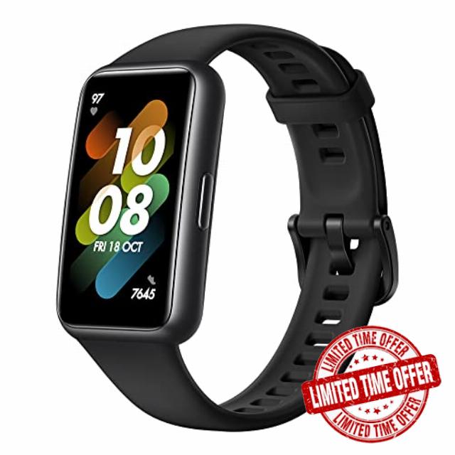 HUAWEI Band 7 Activity Tracker - Smart Band up to 2 Weeks Battery Life with Blood Oxygen & Heart Rate Monitor - Multi Sport Fitness Tracker with Sleep tracking and Stress monitoring - Graphite Black