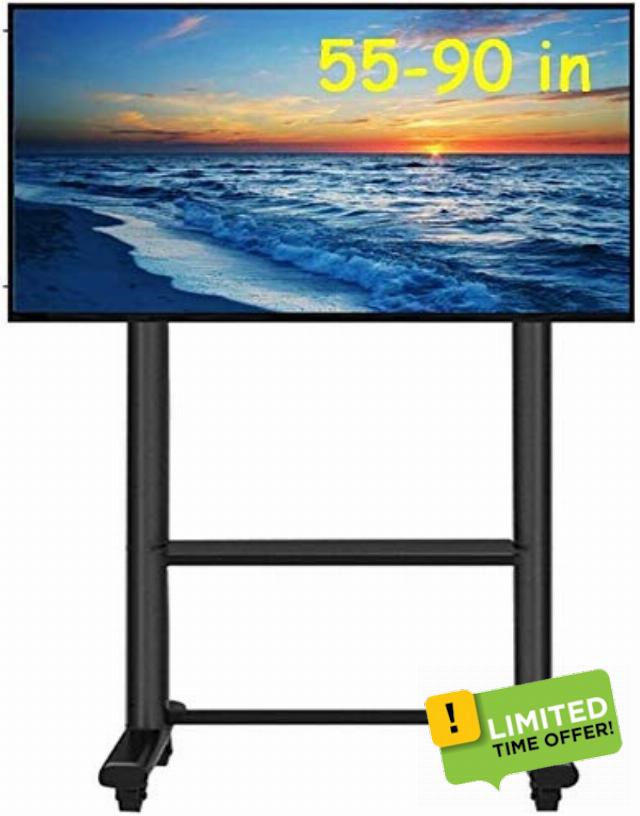 ZHANGYUEFEIFZ TV Stand Heavy Duty TV Cart for 55-90 Inch Flat Screen TV-Tall Adjustable Height Rolling TV Stand for Bedroom Living Room Office