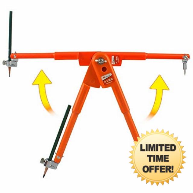 KUNSE 90/150cm Diameter Drawing Measure Gauge Distance Compass Woodworking Craft Design Layout Tool-L