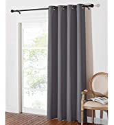 PONY DANCE Grey Blackout Curtains - Grey Pencil Pleat Thermal Curtains 46 x 54 Drop Light Blockin...