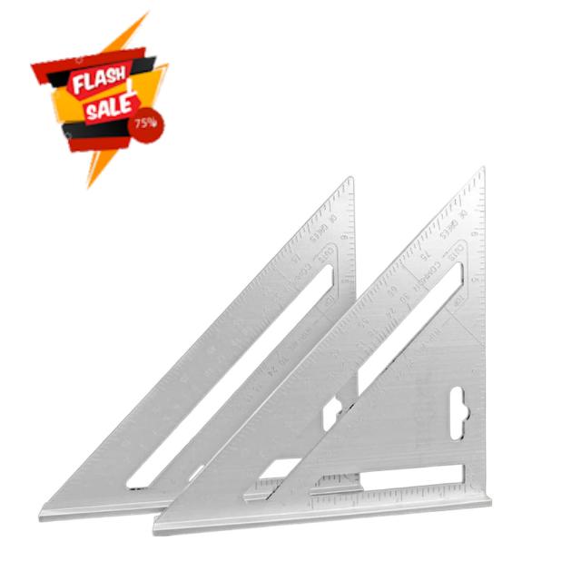 Precision Woodworking Tools Ruler 7inch/18cm/30cm Metric Triangle Angle Protractor Aluminum Alloy Speed Try Square Carpenter's Measuring ruler Layout Tool Ruler (Color : Metric 30cm)
