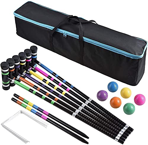 BroWill Croquet Set with Carrying Bag for Yard Outdoor Lawn Backyard Games for Kids Adults All Ages