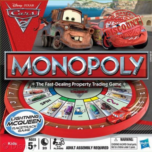 Hasbro Cars 2 Monopoly Race Track Game