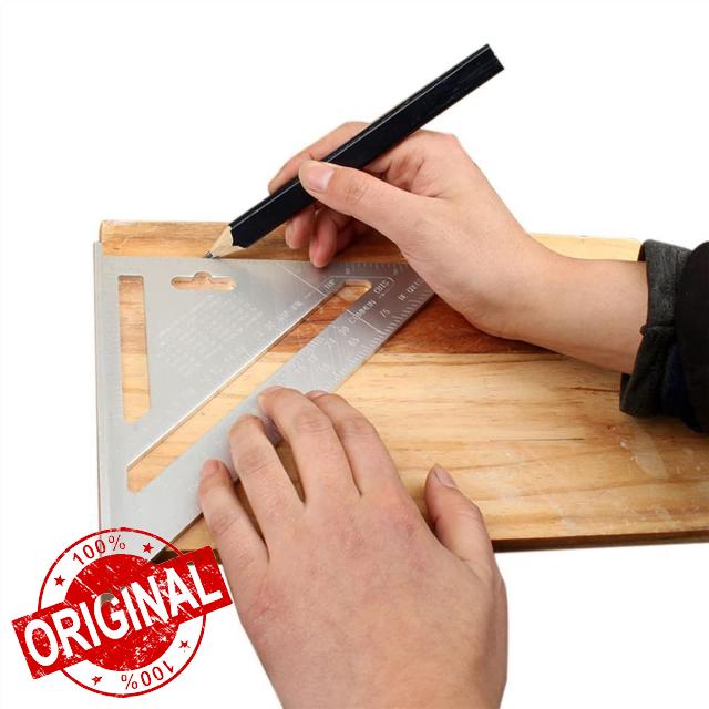 Precision Woodworking Tools Ruler 4 Size Metric Triangle Angle Protractor Aluminum Alloy Speed Try Square Carpenter's Measuring Ruler Layout Tool Ruler (Color : Metric 30cm)