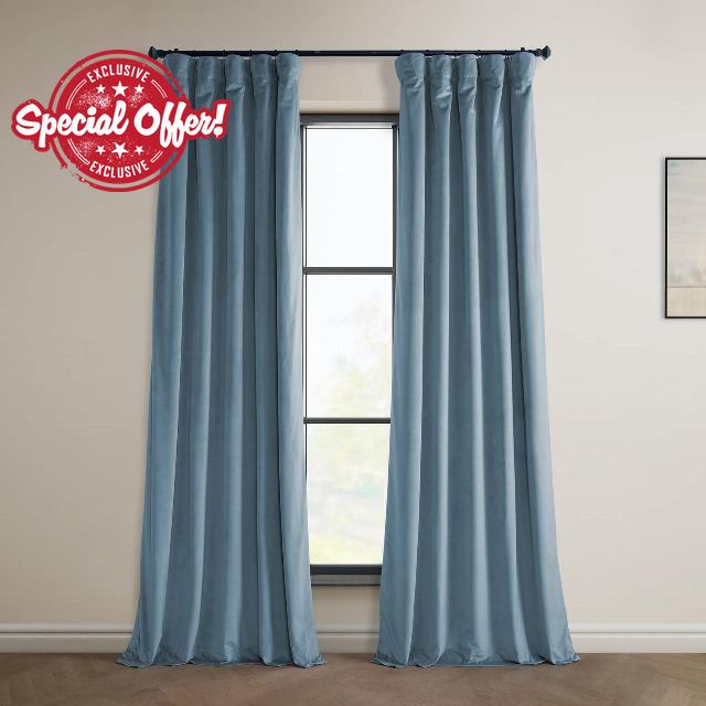HPD Half Price Drapes Plush Velvet Curtains For Bedroom 50 X 96 (1 Panel)