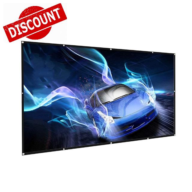 Projector Screen 60 100 150inch Screen Portable Anti-Crease Foldable Projector Simple Curtain Movies Screen for Home Office (Size : 150 inch) (150 inch)