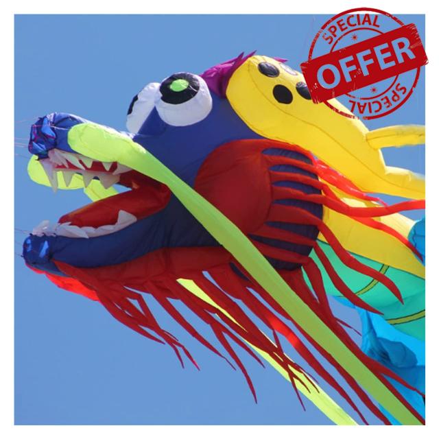 MRXFN kids toys Flying Dragon Soft Kite Pendant Large Huge Inflatable Kite line (Color : 30m)
