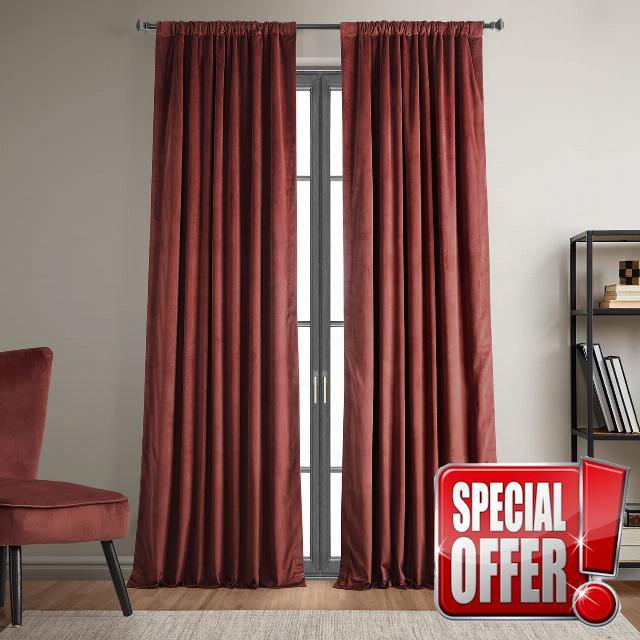 HPD Half Price Drapes Signature Velvet Blackout Curtains for Bedroom 50 X 84 (1 Panel)