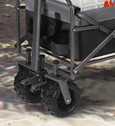 Sekey Folding Wagon with 220LBS Large Capacity,Duty Beach Wagon Cart on Big All-terrain Wheels wi...