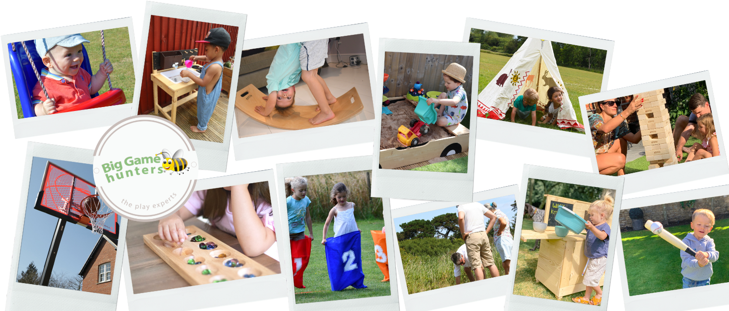 Big Game Hunters, outdoor toys, mud kitchens, giant games, garden games, basketball hoops, sandpits