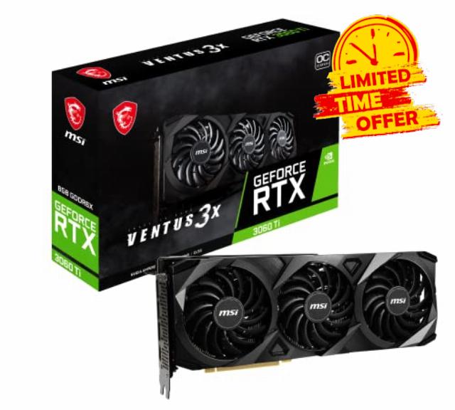 MSI GeForce RTX 3060 Ti VENTUS 3X 8GD6X OC Gaming Graphics Card - 8GB GDDR6X