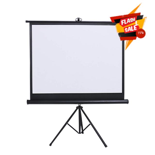 Mobile Projector Screen With Stand - Anti-Crease Movies Screen - 16:9 HD Tripod Screen For Home Theater Cinema Indoor Outdoor for Meeting (Color : Black