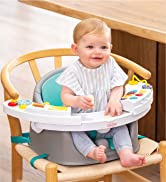 INFANTINO Grow-with-Me 4-in-1 Two-Can-Dine Deluxe Feeding Booster Seat, Space-Saving Design, Infa...