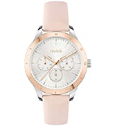 HUGO Analogue Multifunction Quartz Watch for Women with Gold Coloured Stainless Steel Bracelet - ...