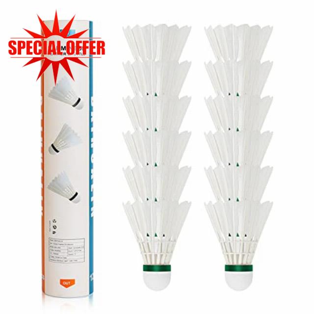 BAIHUALIN WHiZZ Durable Goose Feather Shuttlecocks Badminton Shuttles Ball for Recreational Game Play