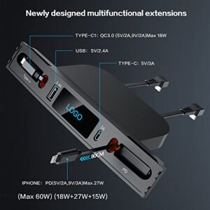 Multifunctional Tesla Accessories with Logo and Retractable Cable